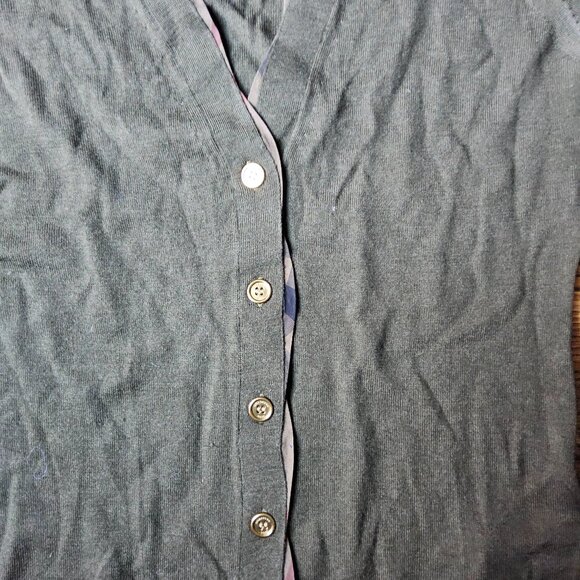 Burberry Brit womens dark green merino wool cardigan size M - Picture 3 of 4